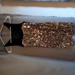 Express gold sequin dress size XXS